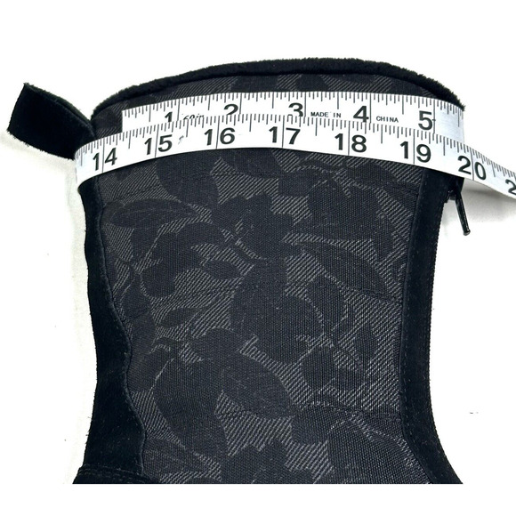 Lands End Thermolite Black Suede Canvas Boots Women's Size 8B All Weather New - Picture 8 of 14